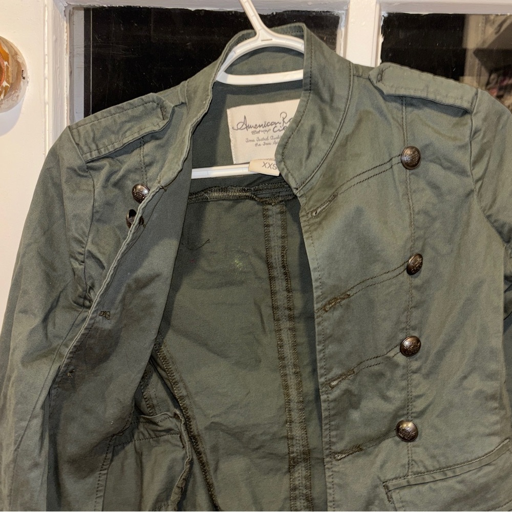 American Rag Cie Olive Jean Button Up Jacket - XXS - Picture 14 of 16